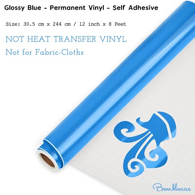 Glänzende blaue permanente Vinylrolle 12 Zoll x 8 Fuß selbstklebend Zum Selbermachen Handwerk - Cricut