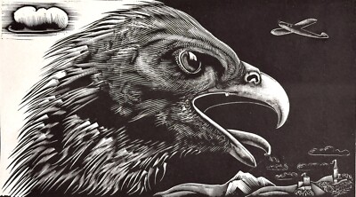 Pal C Molnar woodcut Two Eagles  1936
