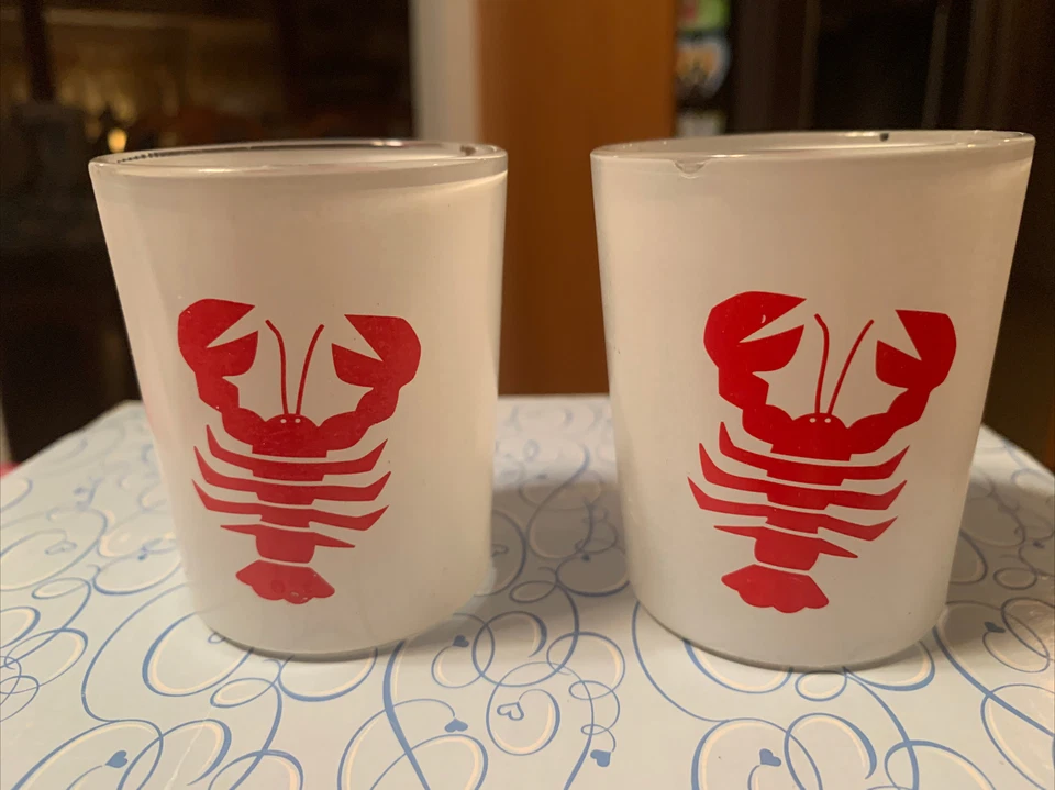 Conjunto de 2 castiçais votivos de 2 lados de caranguejo lagosta vermelho copos em perfeito estado - Imagem 4 de 4