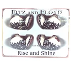 Fitz and Floyd Hen Rooster Knife Rests Set of 4 Rise and Shine Vtg 2006 RARE