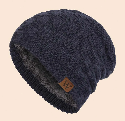 INVIERNO Gorro Slouch Hombres Mujeres LANA Tejido Aislamiento Térmico SUAVE Gris Oscuro - Imagen 2 de 5