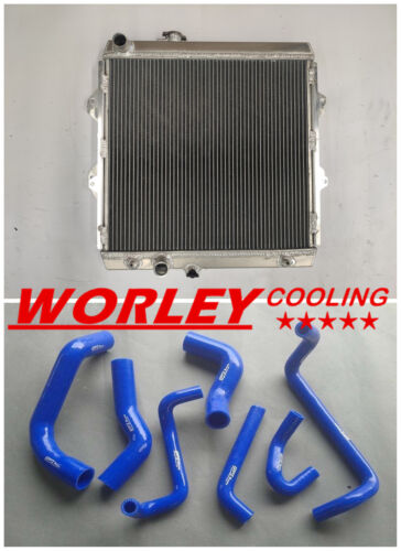VIC-4ROW radiator + Blue hose for Hilux LN147/LN167/LN172 Diesel 3.0L 5LE Engine - Picture 1 of 13