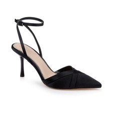 Women's Jewel Badgley Mischka Parklyn Pointed Toe Evening Pumps Black Satin