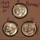 1949 P D S Roosevelt Dimes! GEM BU!  490311