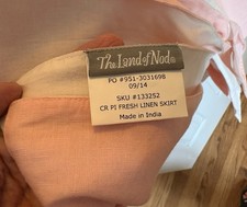 The Land of Nod Fresh Linen Crib Skirt Pink/ Salmon Color