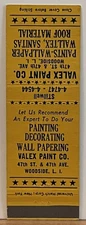 Valex Paint Company Woodside Long Island NY New York Vintage Matchbook Cover