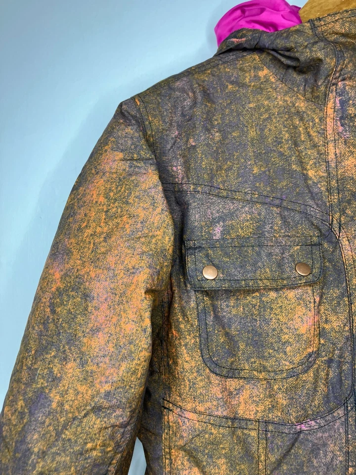 Columbia Traje de Nieve Juvenil 18/20 Camuflaje Galaxy Naranja Omni Tech Con Capucha Una Pieza Esquí Foto 4 de 4