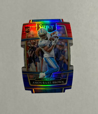 2021 Panini Select - Concourse Amon-Ra St. Brown #73 Red & Blue Prizm Die-Cut...