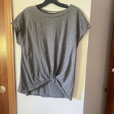 Synergy Organic Clothing Women s Twist Front Tee Gray Size M 100% Cotton