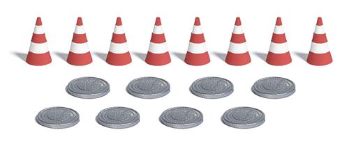 Busch 7788 Traffic Cones & Hole Covers OO / HO Gauge