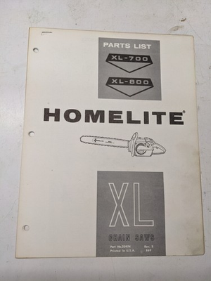 #ad HOMELITE PARTS LIST BOOK CATALOG MANUAL CHAIN SAWS SERIES XL 700 800 23974 REV 3 $5.00