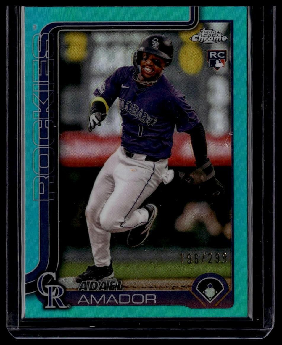 2025 Topps #191 Adael Amador Aqua Holo Foil #/299 Rookie