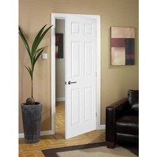 Lincoln White Grained Moulded 6 Panel Internal Door 1981x762mm Primed Smooth New