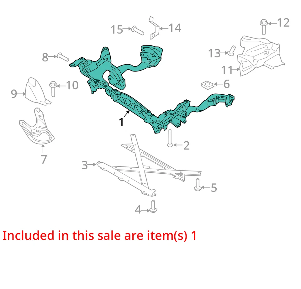 Subchasis delantero Porsche Macan 2015-2018 travesaño marco de base OEM Foto 3 de 4