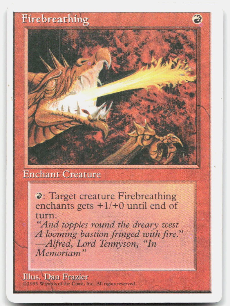 Firebreathing Damaged Fourth Edition Common Magic: The Gathering