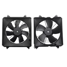 AC Condenser & Radiator Cooling Fan Assembly For 2008-2012 Honda Accord LH+RH
