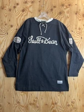 Stall & Dean Jersey Mens 2XL Puckmaster Hockey Navy Blue Sweater Knit Retro # 47