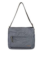 Laura Biagiotti Borsa donna grande a tracolla in nylon - grigio