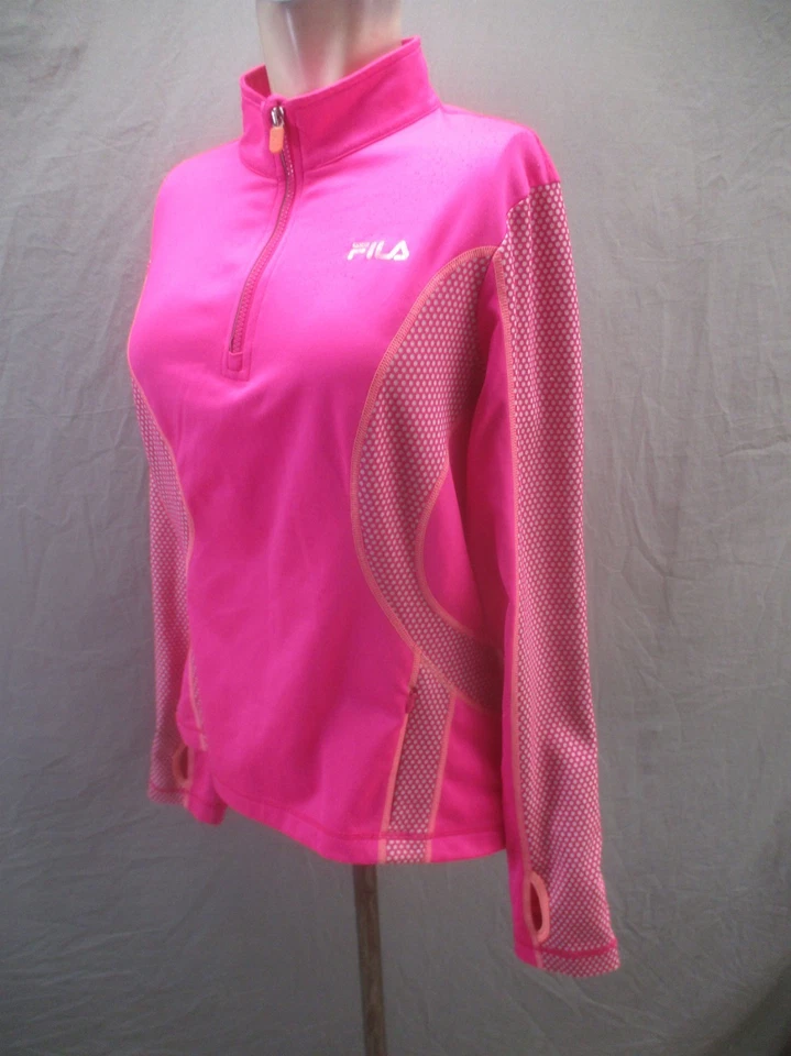 Fila Sport Talla M Mujer Rosa Correr 1/4 Cremallera Compresión Ropa Activa Chaqueta 539 Foto 3 de 4