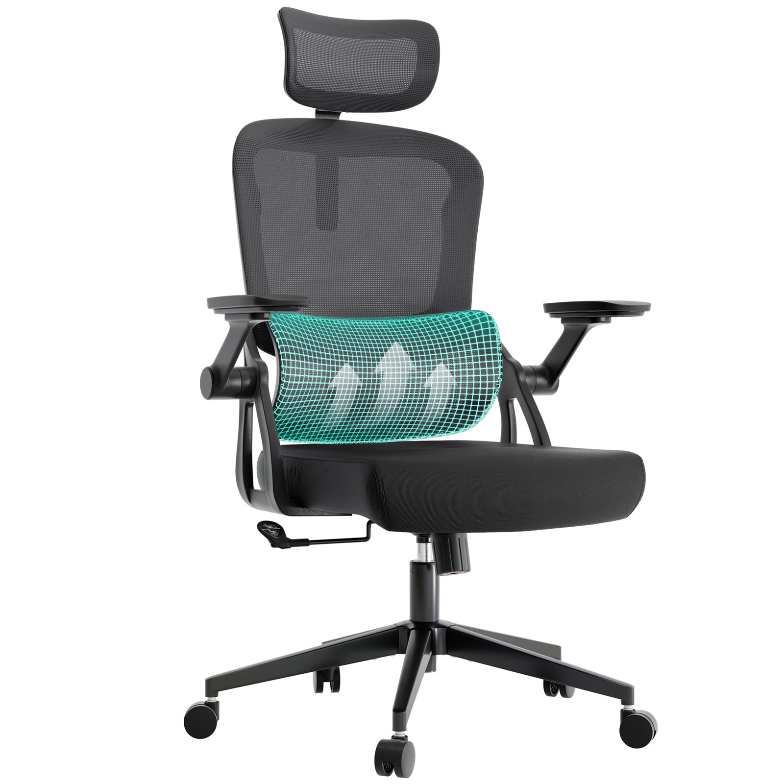 Ergonomic Office Chair with Headrest and Lumbar Support for 400LB Capacity-image