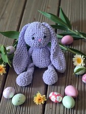 Handmade Crochet Easter Bunny Baby Shower Gift in Purple Made in USA