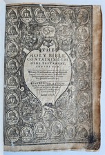 1618 BIBLE in ENGLISH antique OLD & NEW TESTAMENT by Bonham Norton and John Bill
