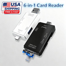 6 in 1 USB 3.0 Type C Card Reader SD Micro SD TF OTG Memory Adapter Laptop PC US