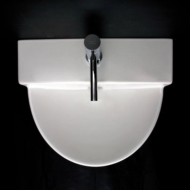 LACAVA Bloque 17 3/4" Montaje en Pared Porcelana Baño Fregadero Un Grifo Agujero 4500S Foto 2 de 4