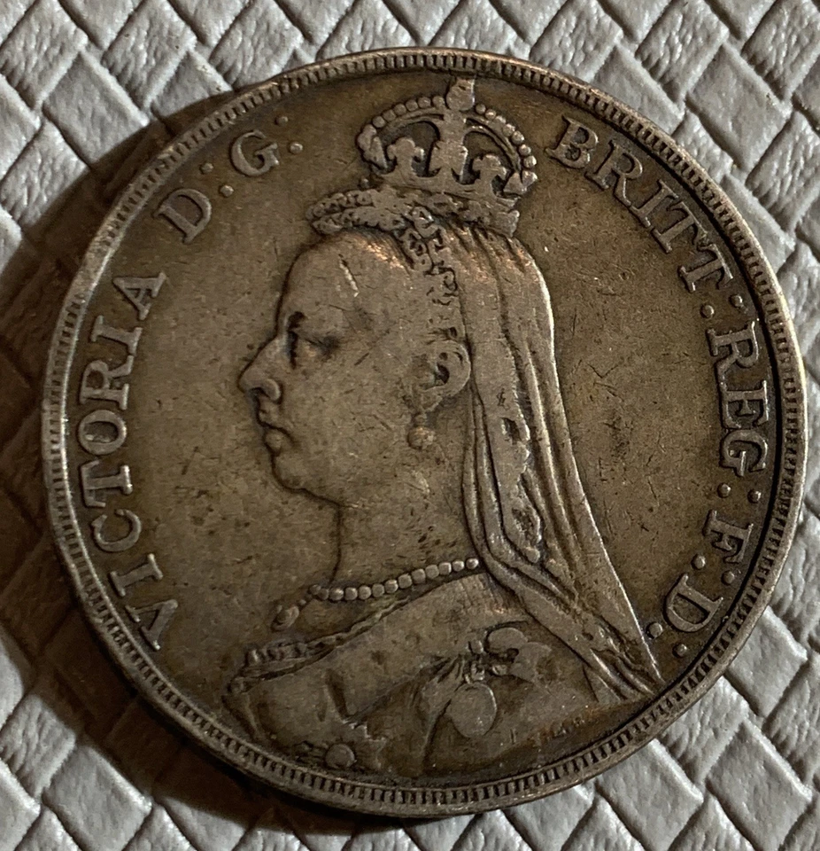 1890 БРИТАНСКАЯ КОРОНА СЕРЕБРЯНАЯ МОНЕТА XF - Изображение 2 из 2