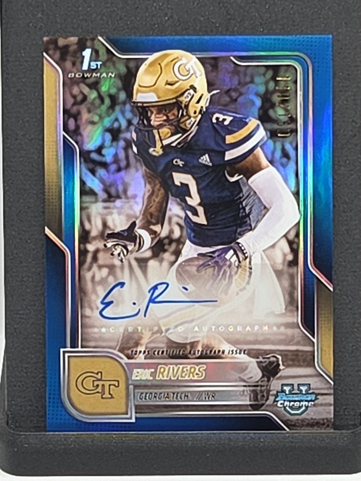 2025 Bowman Chrome U Eric Rivers Blue Refractor Auto /150 Georgia Tech #BCA-ER
