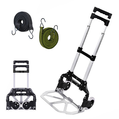 Folding Hand Truck Dolly Cart, 330 Lbs Load Capacity Aluminium Trolley Cart w...