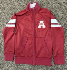 VTG Champion ARKANSAS RAZORBACKS Red Full Zip Pullover Sweatshirt Adult Sz Small
