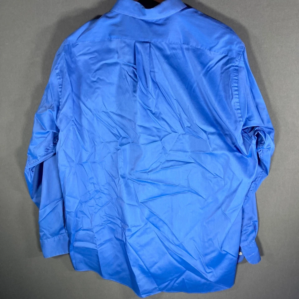 Camisa de vestir Van Heusen para hombre XL azul con cabeza de clavo pincha manga larga abotonada Foto 2 de 4