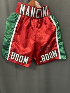 Ray Mancini Signed " Boom Boom " Boxing Trunks AUTO JSA Sz L