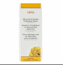 GiGi Large Bleached Muslin Epilating Strips 100 Strips Tiras Bandes New