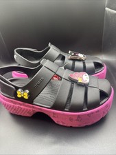 Crocs Women's Kuromi My Melody Hello Kitty Stomp Sandals 210104100 Black Sz 9