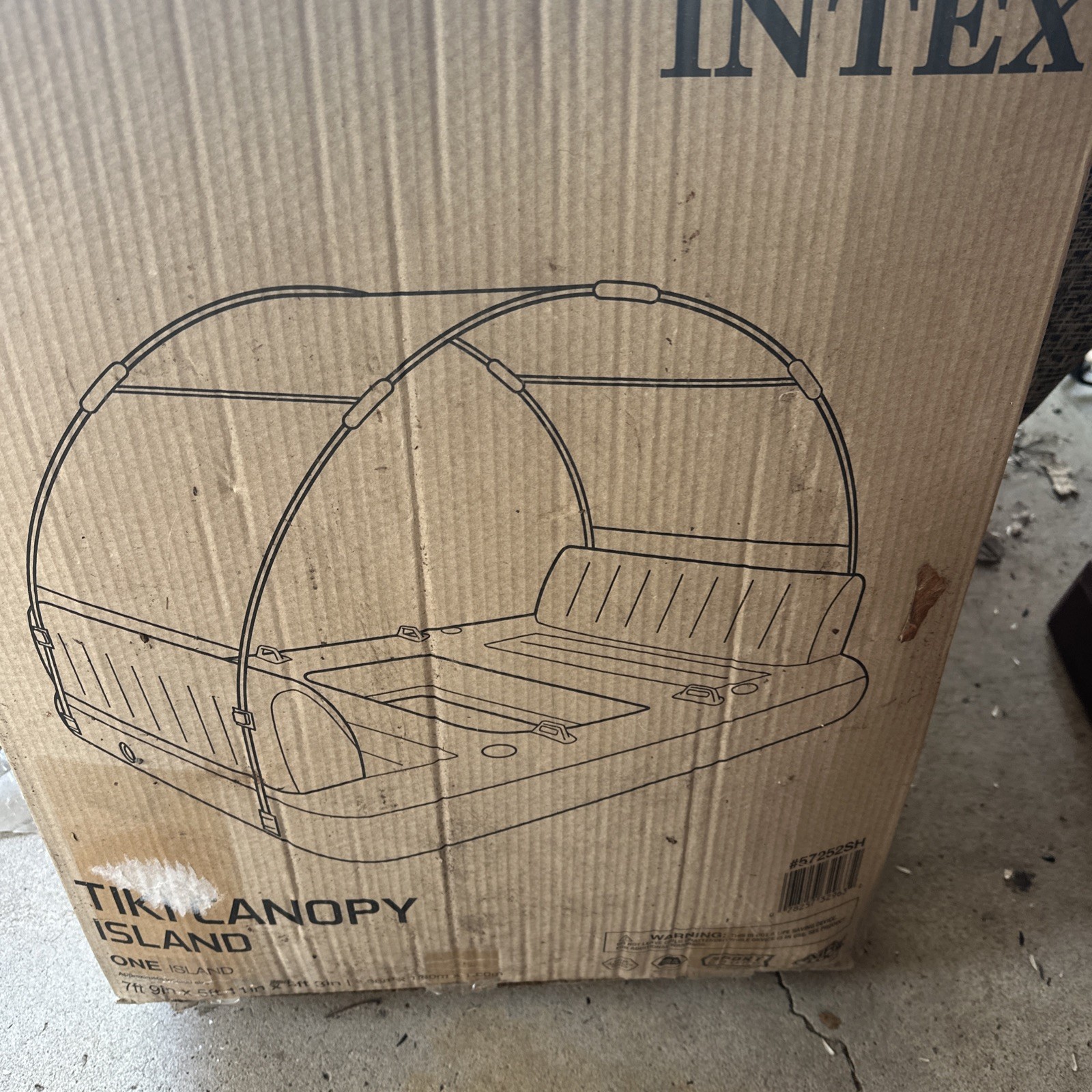 Intex Sea Breeze Canopy Island Inflatable Lounge Float, UPF5
