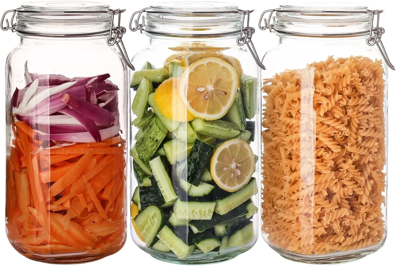 78oz Glass Food Storage Jars with Airtight Clamp Lids, 3 Pack Wide Mouth Large..
Opens in a new wind