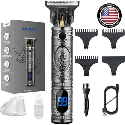 Professional Electric Shaver with LCD Display - Zero Gapped Cordless Clippers