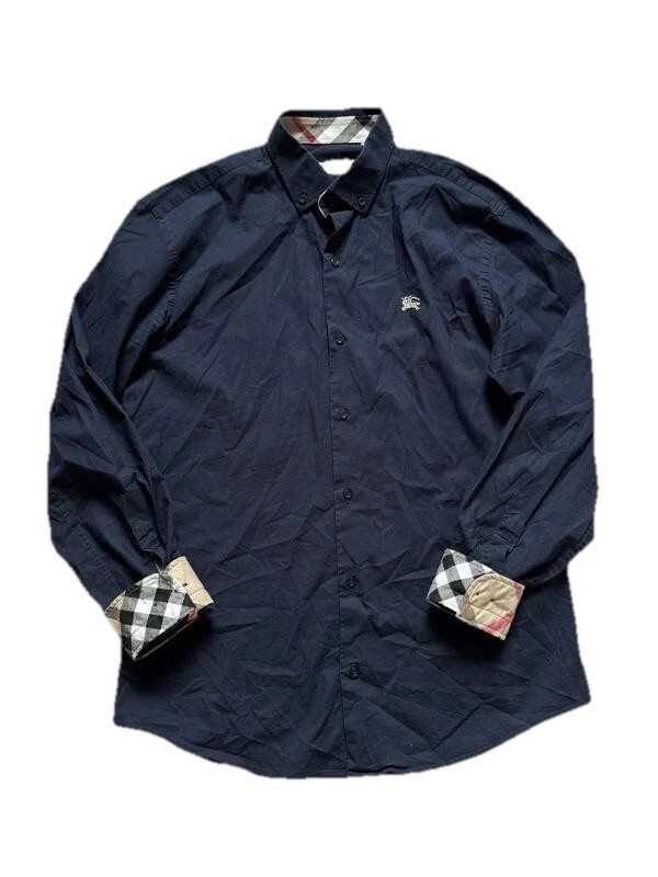 Burberry Brit Men's Blue Cotton Long Sleeve Shirt Size L