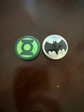 DC Comics Kids Green and Black Superhero Emblem Button Set