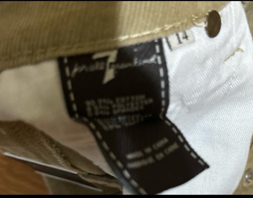 NWT 7 for All Mankind Tan Khaki Slimmy Corduroy Pants Boys Size 14! - Picture 3 of 6