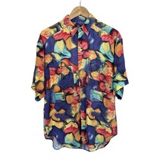 Vintage Guess Georges Marciano Button Up Shirt Size S 80s 90s Abstract Floral