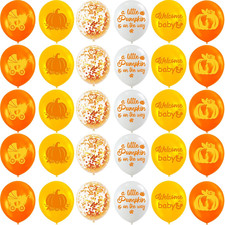 Little Pumpkin Baby Shower Decorations Little Pumpkin Baby Shower Balloons a Lit