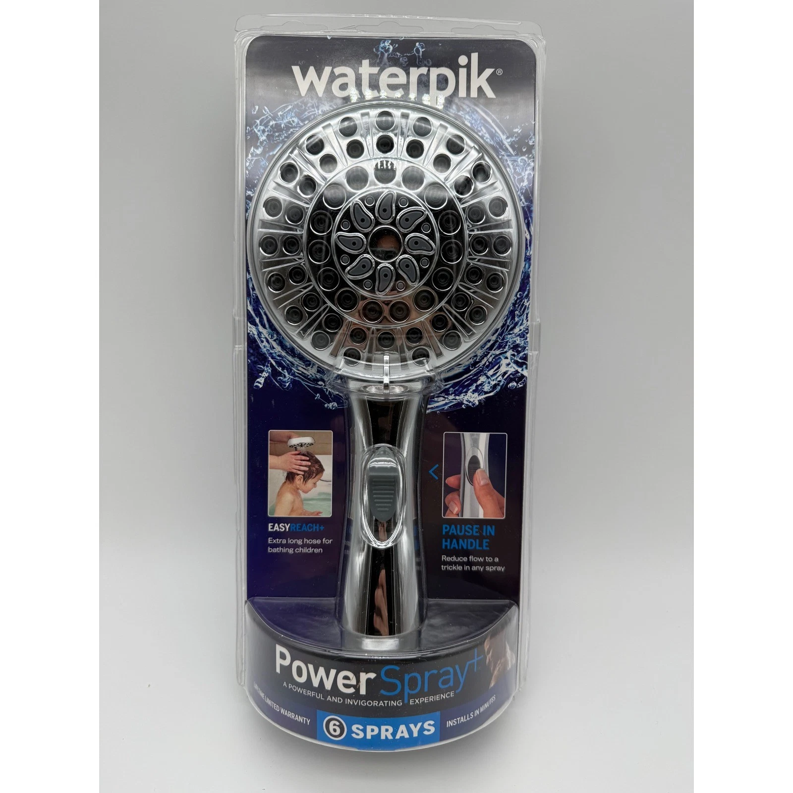 Waterpik Easy Reach+ Handheld Shower Head 6-Spray Chrome 8ft Hose VMH-663ME NEW
Opens in a new windo