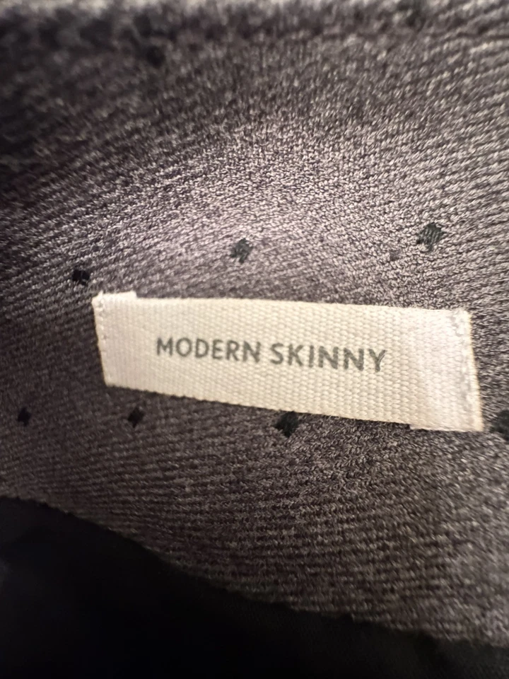 Pantalón al Tobillo LOFT Ann Taylor Gris Negro Lunares Talla 10 Moderno Ajustado Foto 4 de 4