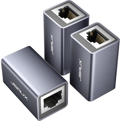 RJ45 Ethernet Kupplung [3 Stück] Netzwerk Coupler Cat7 Cat6 Cat5 - Grau