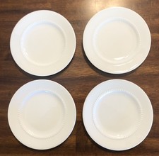 Set 4 Crate & Barrel White Pearl 6-3/4" Bread Plates Nikko Japan Bone China EUC