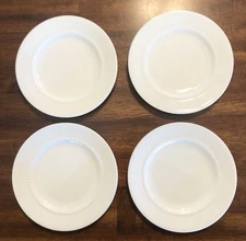 Set 4 Crate & Barrel White Pearl 6-3/4" Bread Plates Nikko Japan Bone China EUC