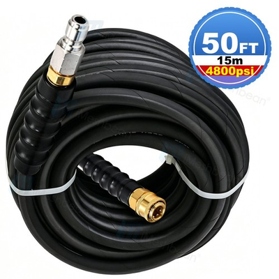 #ad 50#x27; Pressure Washer Hose Non Marking 4800 PSI 50 ft. Length 3 8quot; Swivel Couplers $64.99